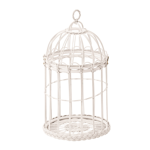 GK832WW ホワイトラタン 鳥かご調 ディスプレイバスケット | 【SR-net