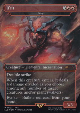 Foil】(7007)□ボーダーレス□《イフリート/Ifrit》//《激情/Fury