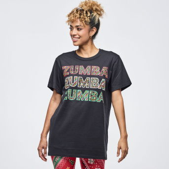 ZUMBA☆ボディシェイプアップシステム☆DVD４枚とCD、トーニングスティック Zumba Holiday Crew Neck Tee <Bold Black> | JWI OFFICIAL WEBSITE