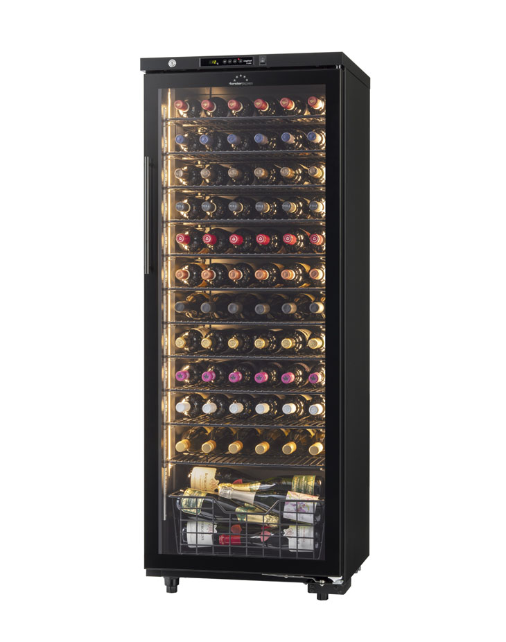 ST-209G(BK) ロングフレッシュ セラー [ガラス扉/右開き/74本収納