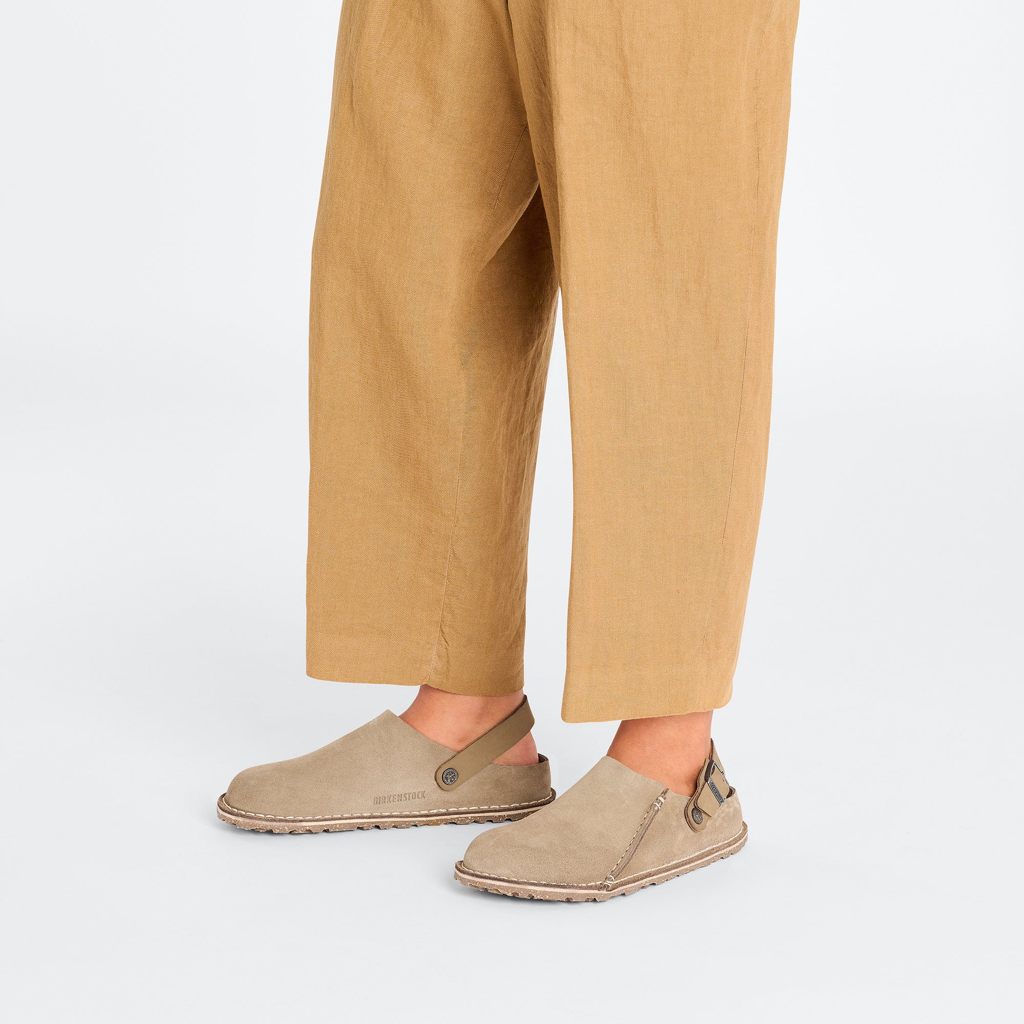 Birkenstock Men's Lutry Premium Suede Leather in Gray Taupe