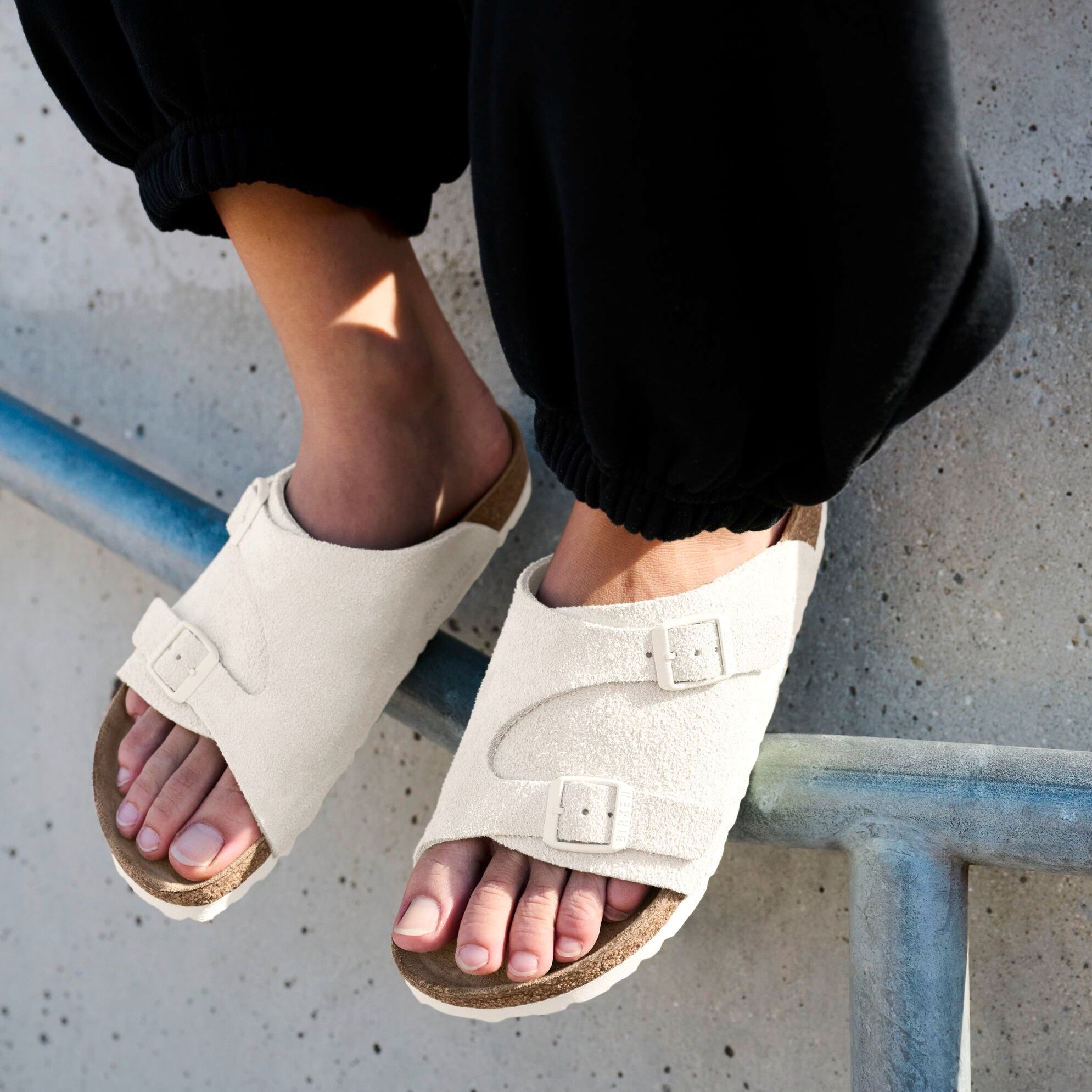 Birkenstock Zurich antique white suede