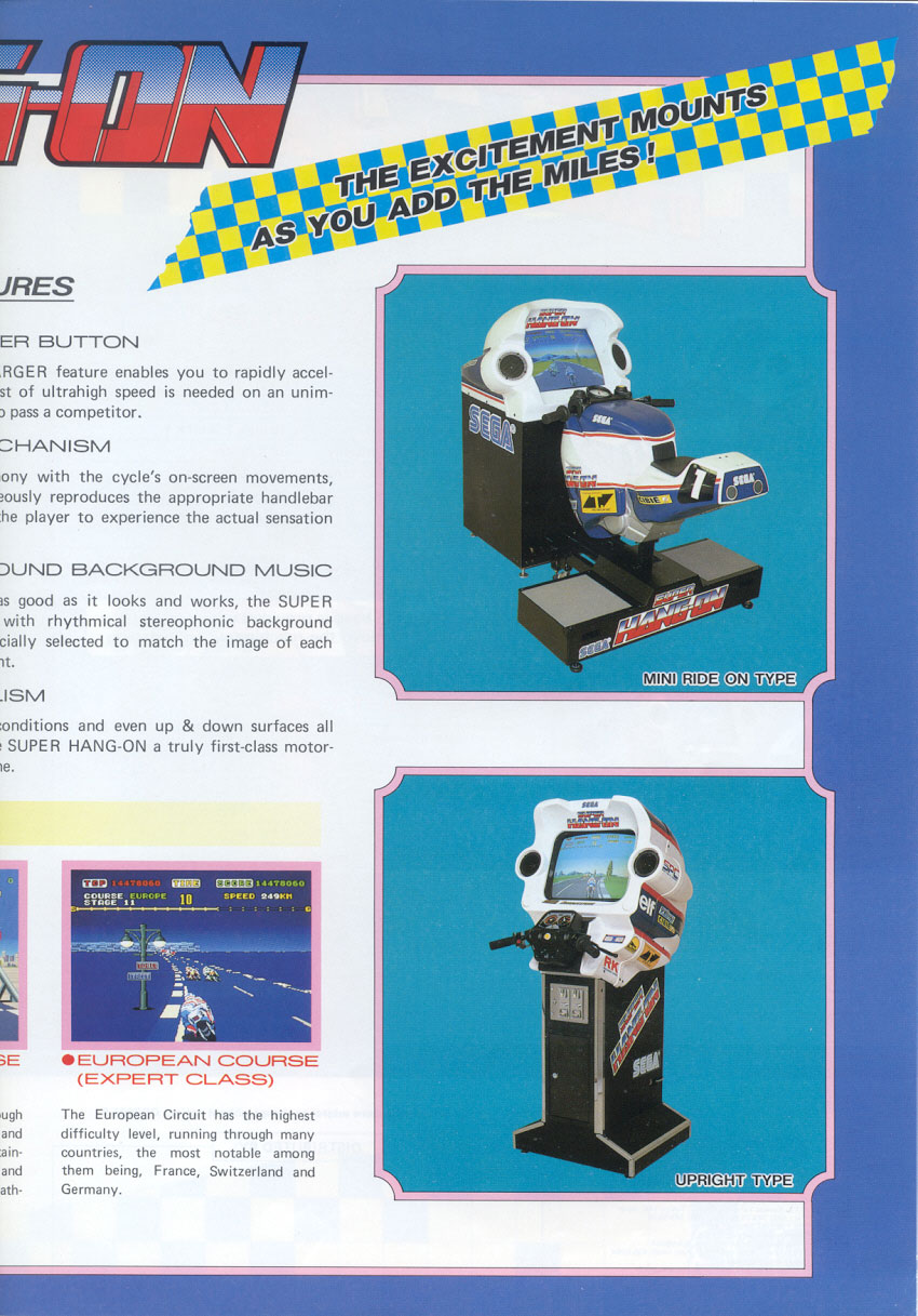 Super Hang-On - Sega (Video Game, 1987) - EU | The Arcade Flyer