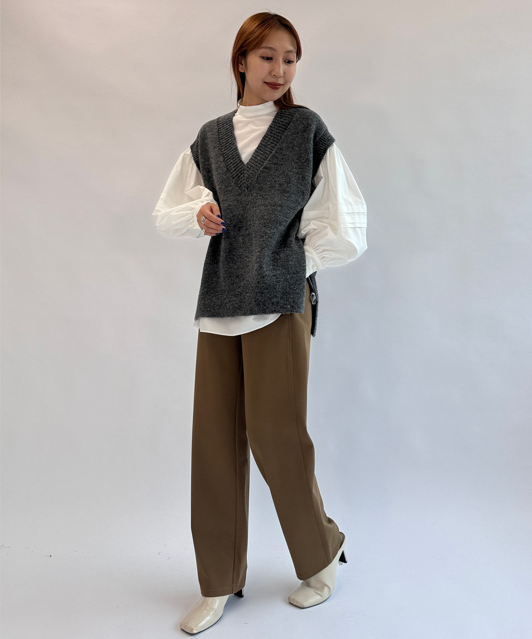 ミックスヤーンミドルゲージニットベスト– FACE SANS FARD