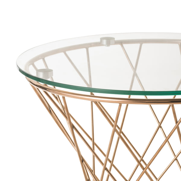 マーリア サイドテーブル クリア×ゴールド φ500 | Francfranc（フラン