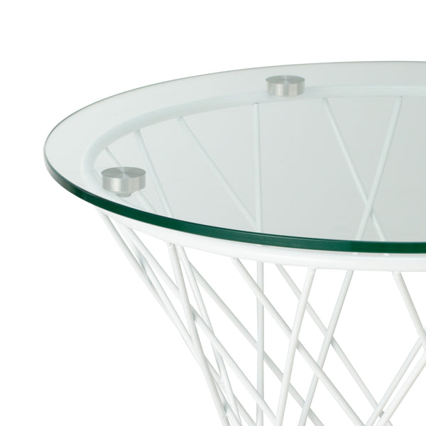 マーリア サイドテーブル クリア×ホワイト （φ500） | Francfranc