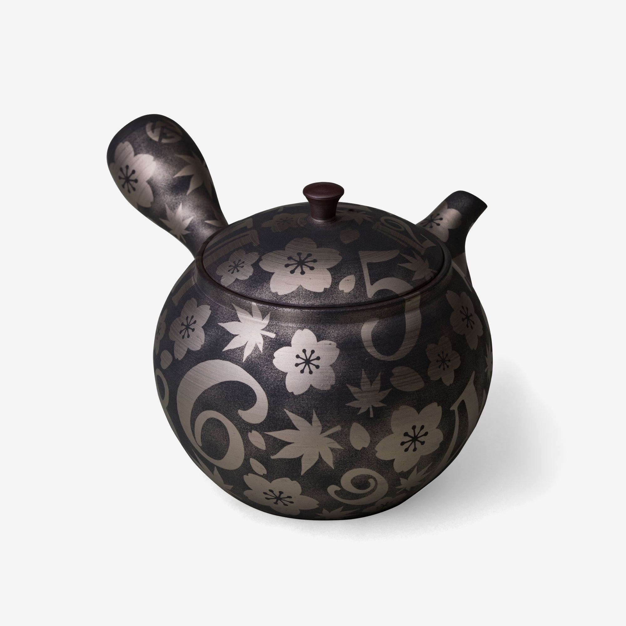 未使用品萬古焼 天王寺印花急須 一休作 未使用品萬古焼 天王寺