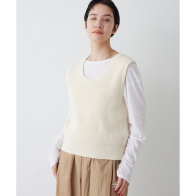 Whim Gazette(ウィム ガゼット)の【THE PAUSE】両畦ノースリーブニット