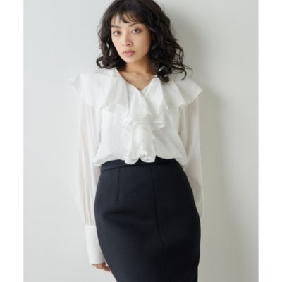 Whim Gazette(ウィム ガゼット)のカスケードフリルブラウス通販