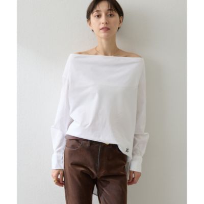 Whim Gazette(ウィム ガゼット)のブロードオフショルダーブラウス通販