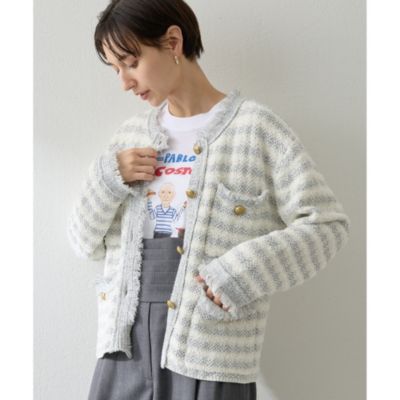 Whim Gazette(ウィム ガゼット)のツィードニットジャケット通販