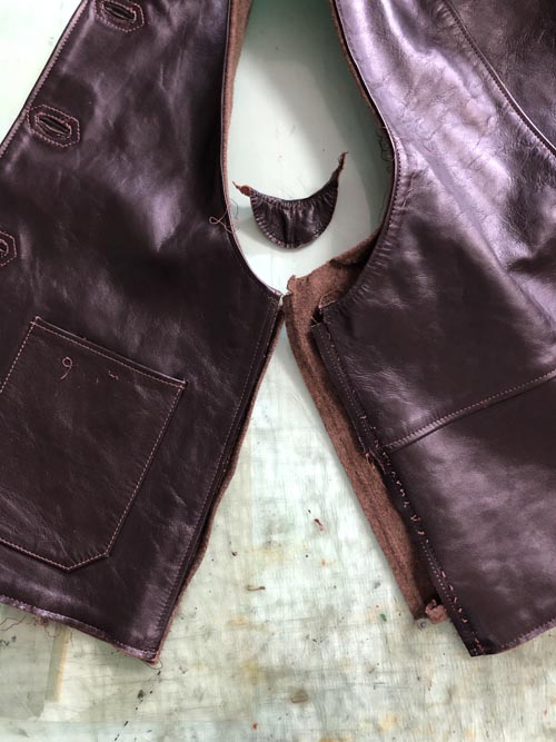 ザ・リアルマッコイズ 112-B ジャーキン レザーベスト サイズ直し