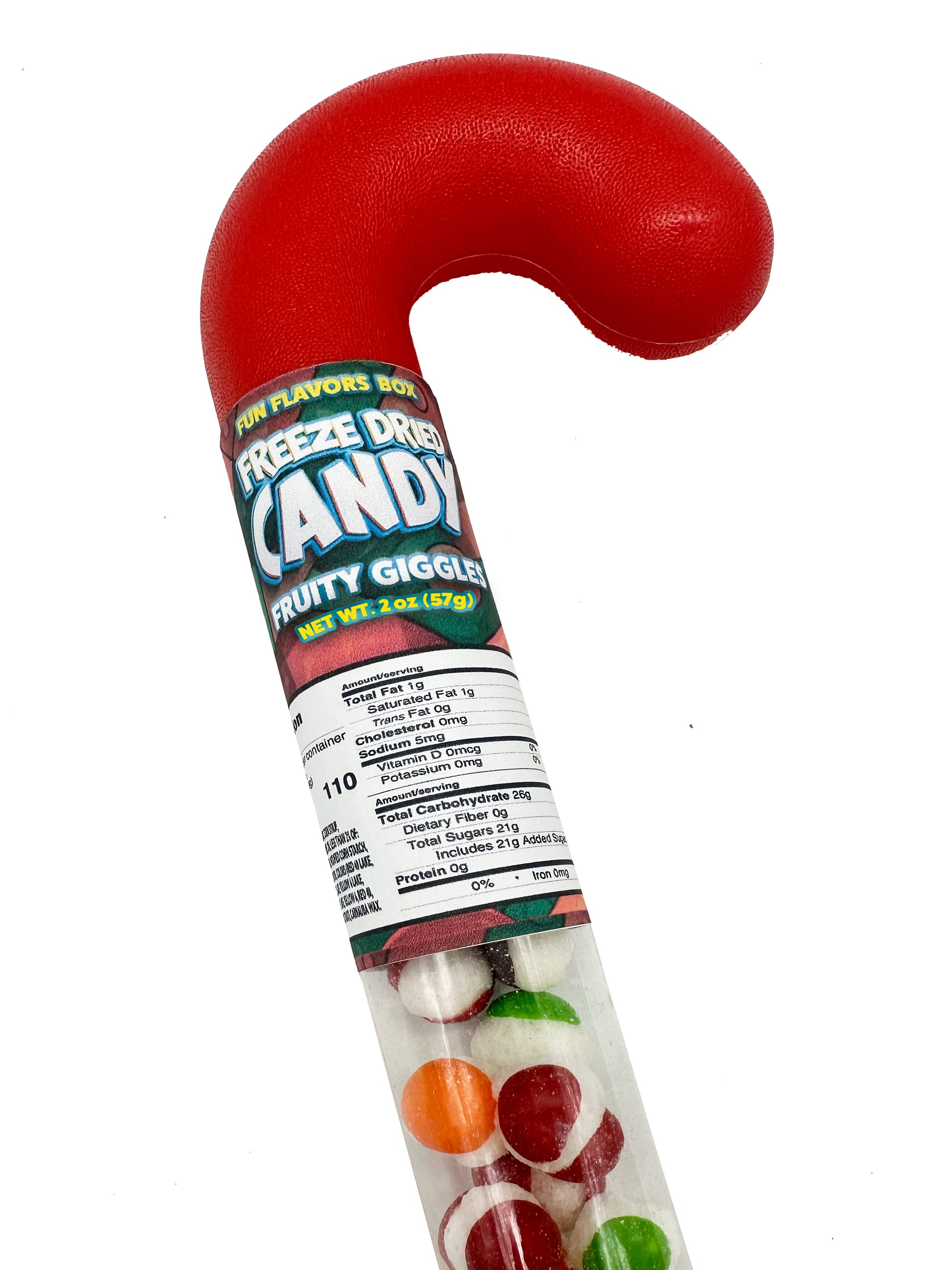 Fun Flavors Box Freeze-Dried Candy Giggles Filled Giant Candy Cane