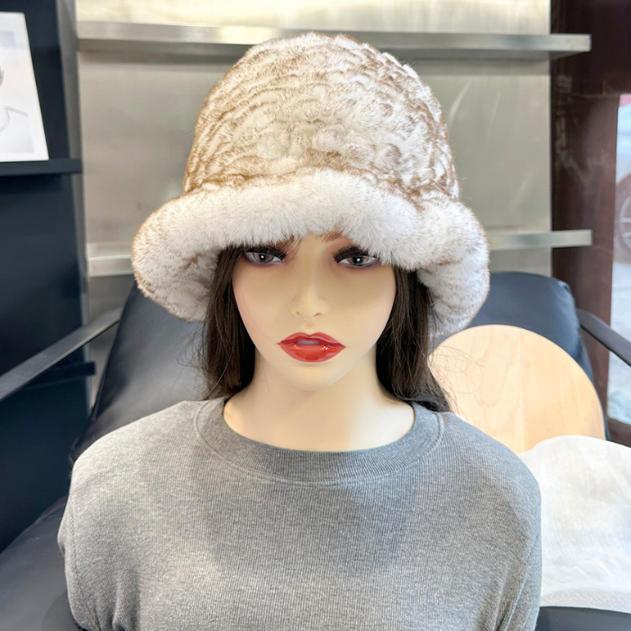 バケットハット ボリューム ラビットファー 贅沢バケットハット ファー