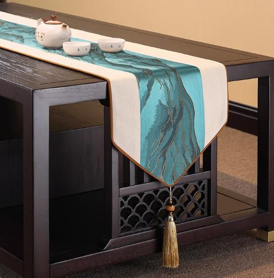 テーブルクロス センタークロス 和風モダン流水模様クロス センター