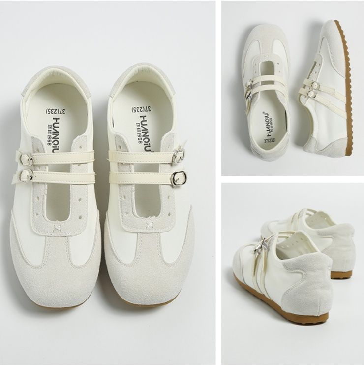 フラットシューズ リボン結び通気性メッシュシューズ メッシュ