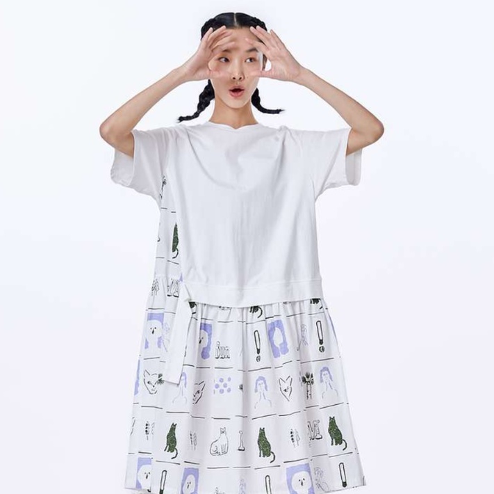 イラストプリント チュニックワンピース ワンピース|チュニック専門