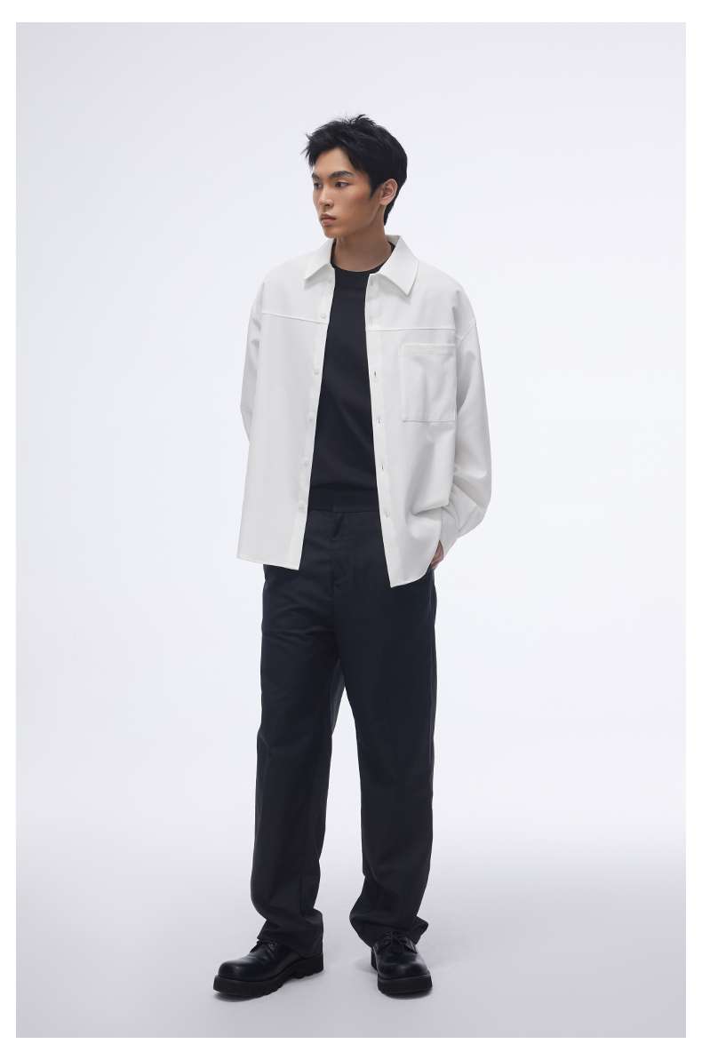 白シャツ サーモキルティングシャツジャケット カジュアル（Men's）|白