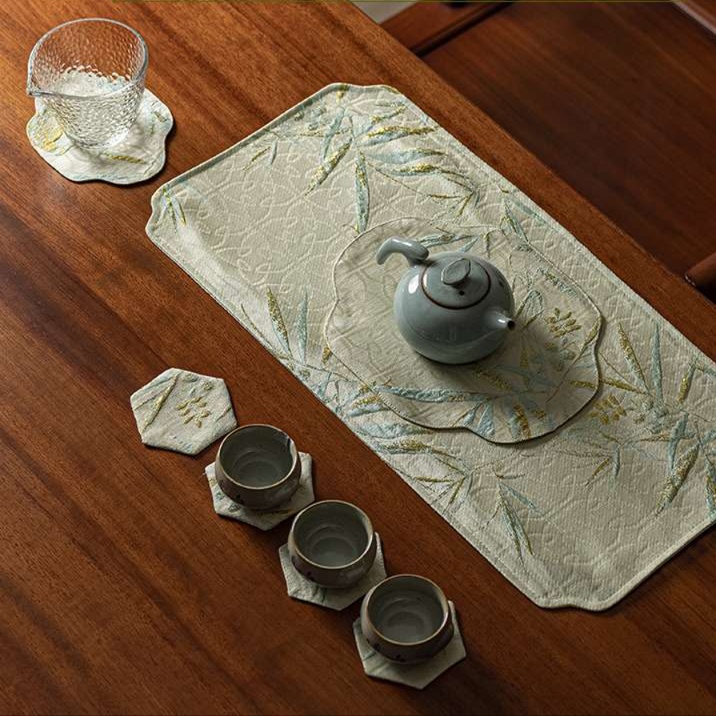 ランチョンマット 竹柄刺繍入り和風ティーマット 【禅風】 和風