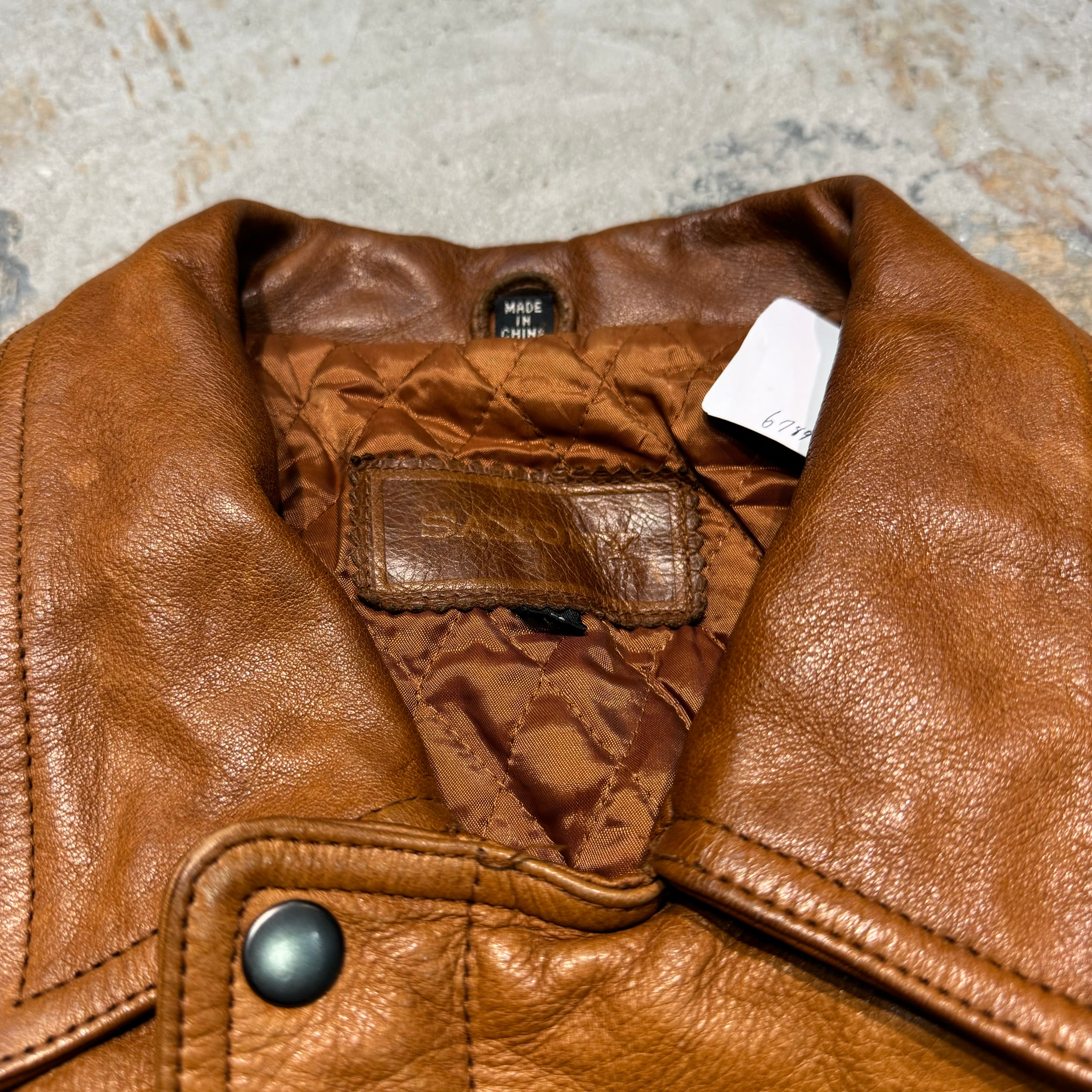 古着 SAXONY/ジップアップレザージャケット/サイズL – MUJIN