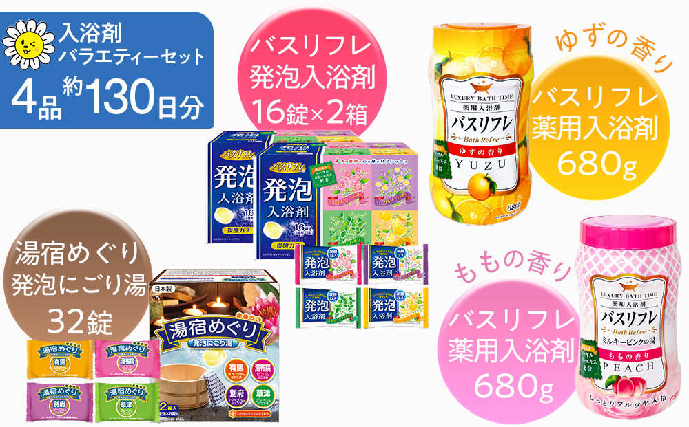 有田川町製造 入浴剤 バラエティー セット 約130日分 10種入り 入浴剤