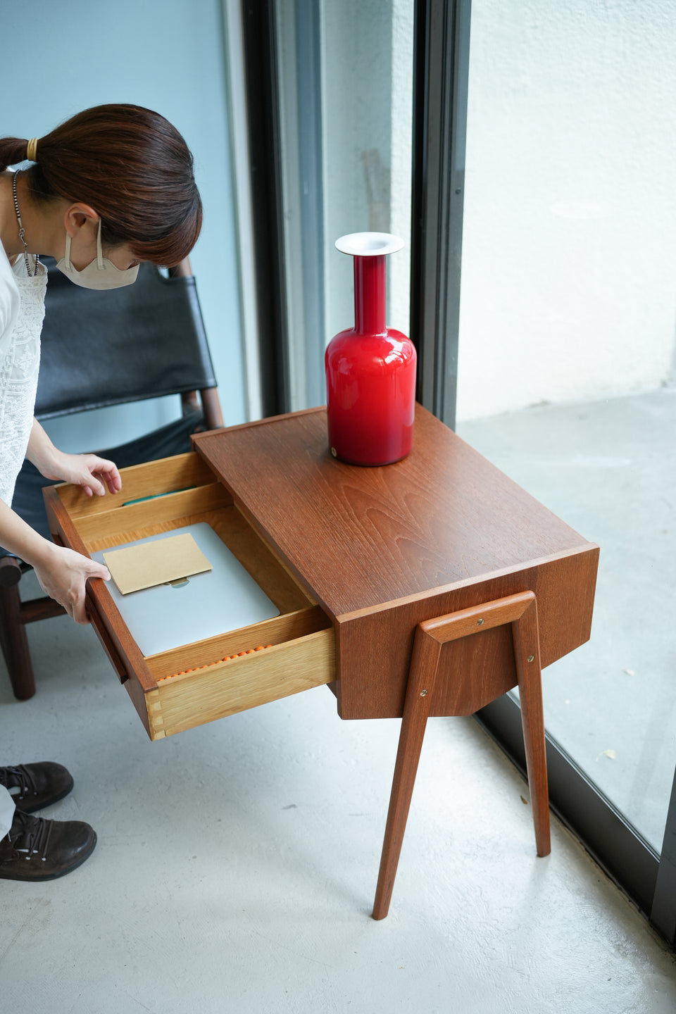 デンマークヴィンテージ ソーイングテーブル サイドテーブル 北欧家具