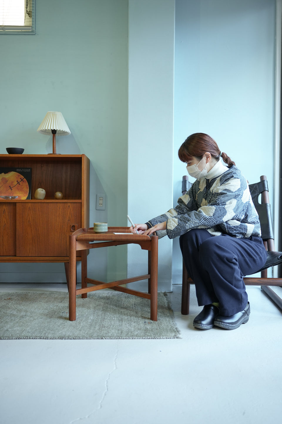 山口木材工芸 折りたたみサイドテーブル 松村勝男 チーク材