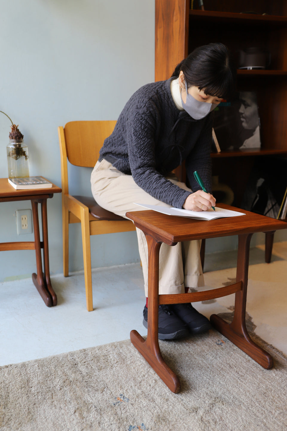 英国アンティークG-PLANジープランネストテーブル3台⁄収納式机(91-155