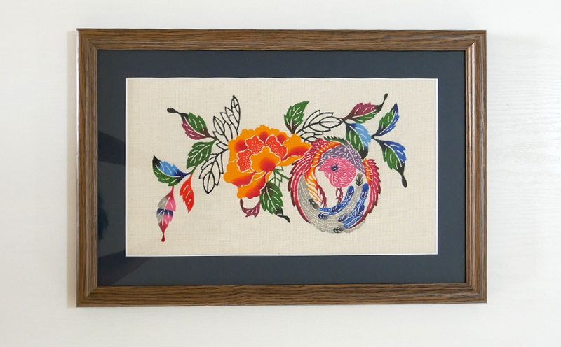 紅型額装 丸鳳凰【藤崎紅型工房】: 名護市ANAのふるさと納税｜ANAの