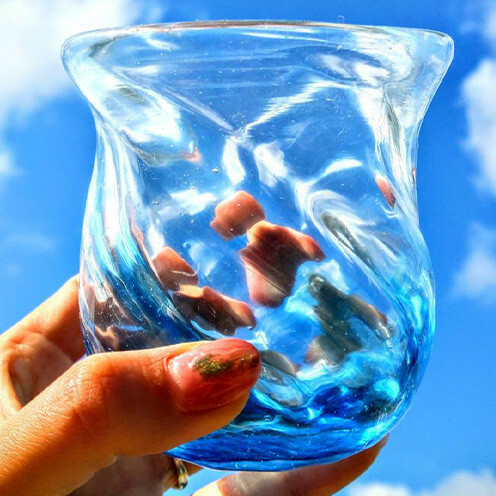 琉球ガラス ねじり口広グラス2点セット【琉球ガラス工房 三ツ星