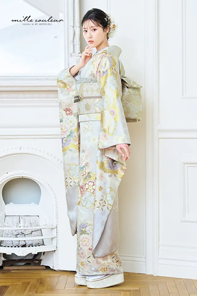 アリエル 振袖 成人式 グレー系花柄振袖 アリエル 振袖 成人式 グレー