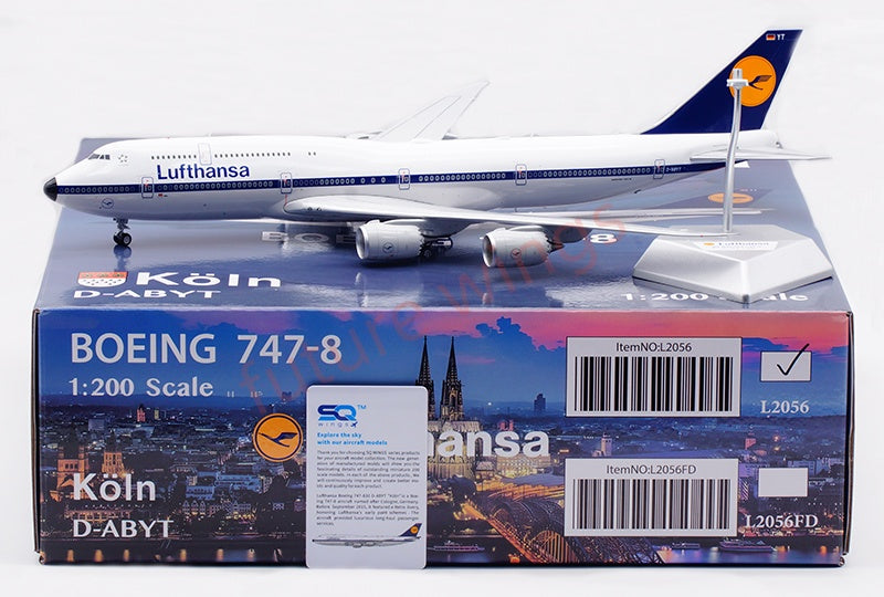 1:200 SQ Wings Lufthansa Airlines B747-8 D-ABYT Diecast Aircraft