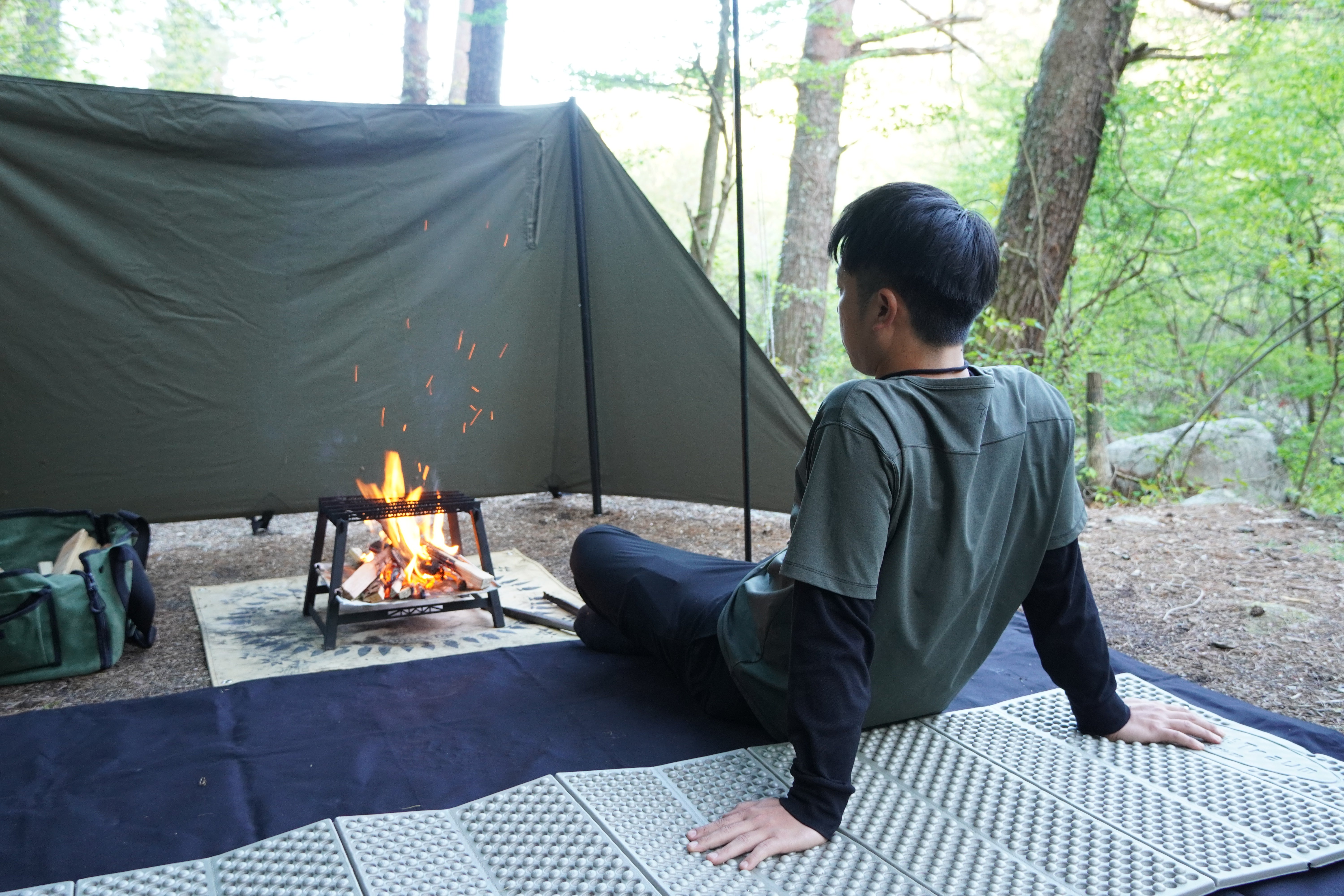 帆布グランドシート パラフィン加工 撥水加工 208cm×135cm｜FUTURE FOX