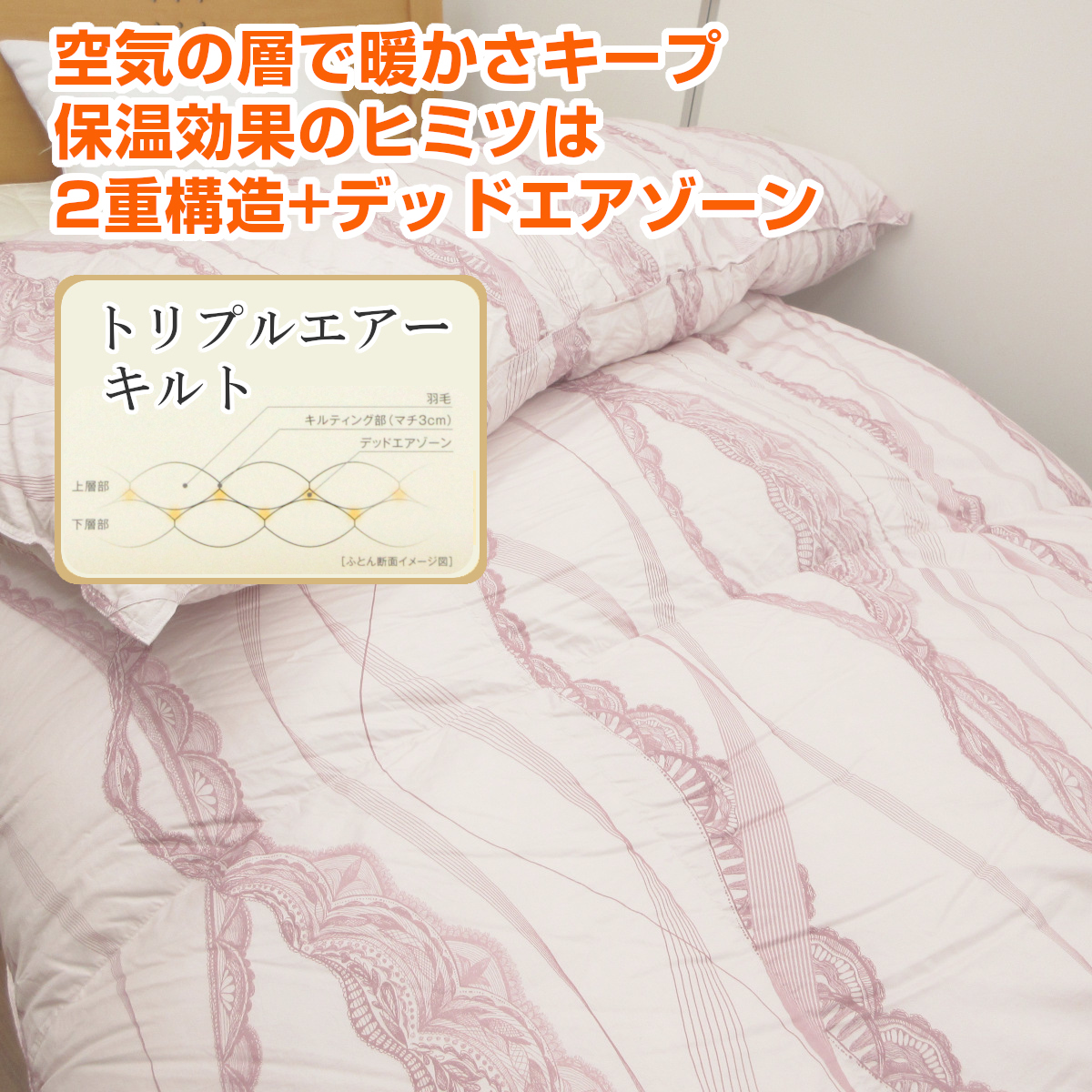 羽根布団シングルNo.1 お買い得 柄任せ 羽根布団 天然素材 生地 シングルロングホワイト