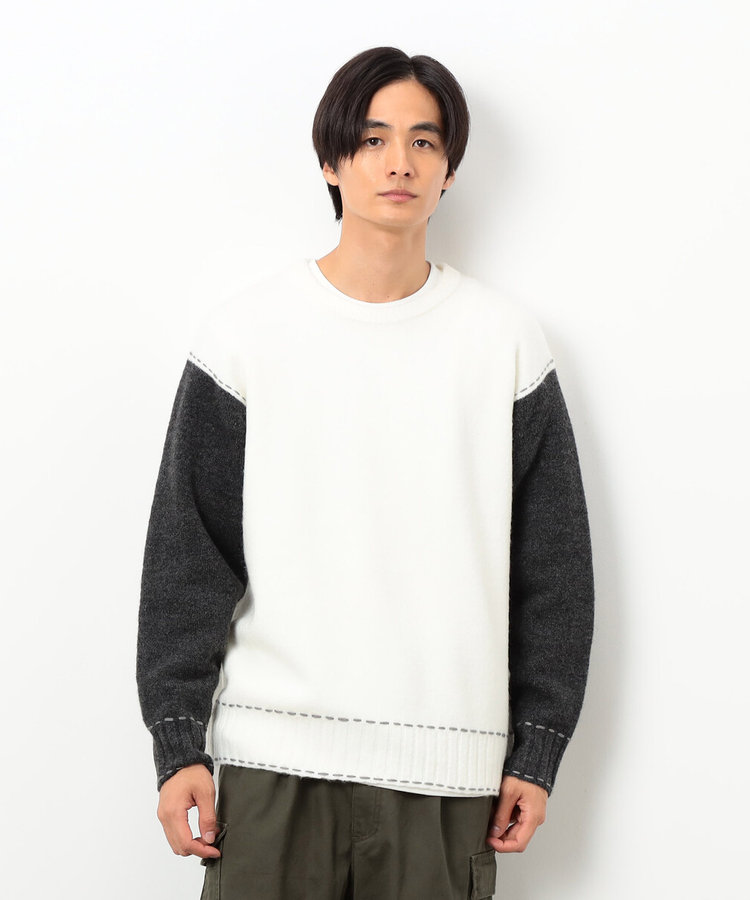 ハンドステッチプルオーバー（55-41KM33-205）｜パープル&イエロー