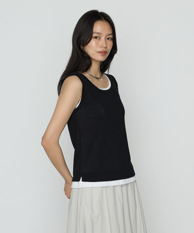 強撚ガステレコ／オーガニック レイヤードタンクトップ（01-01EK05-205
