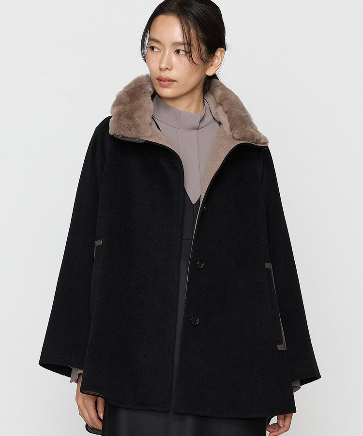 アンゴラウール Aラインショートコート（01-15WI03-204）｜K.T キヨコ