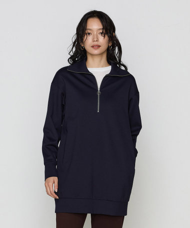 レーヨンストレッチポンチ ハーフジップチュニック（15-66EK01-205