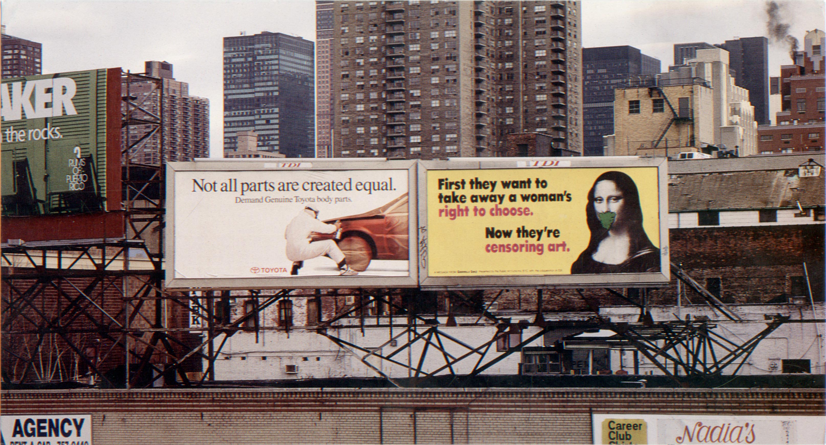 Gallery 98 | Guerrilla Girls, Billboard Project Card, Public Art