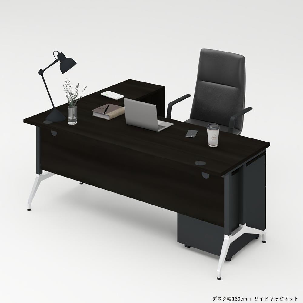 OXシリーズ エグゼクティブL字型デスク 幅180cm 奥行140cm ( 配線穴4か