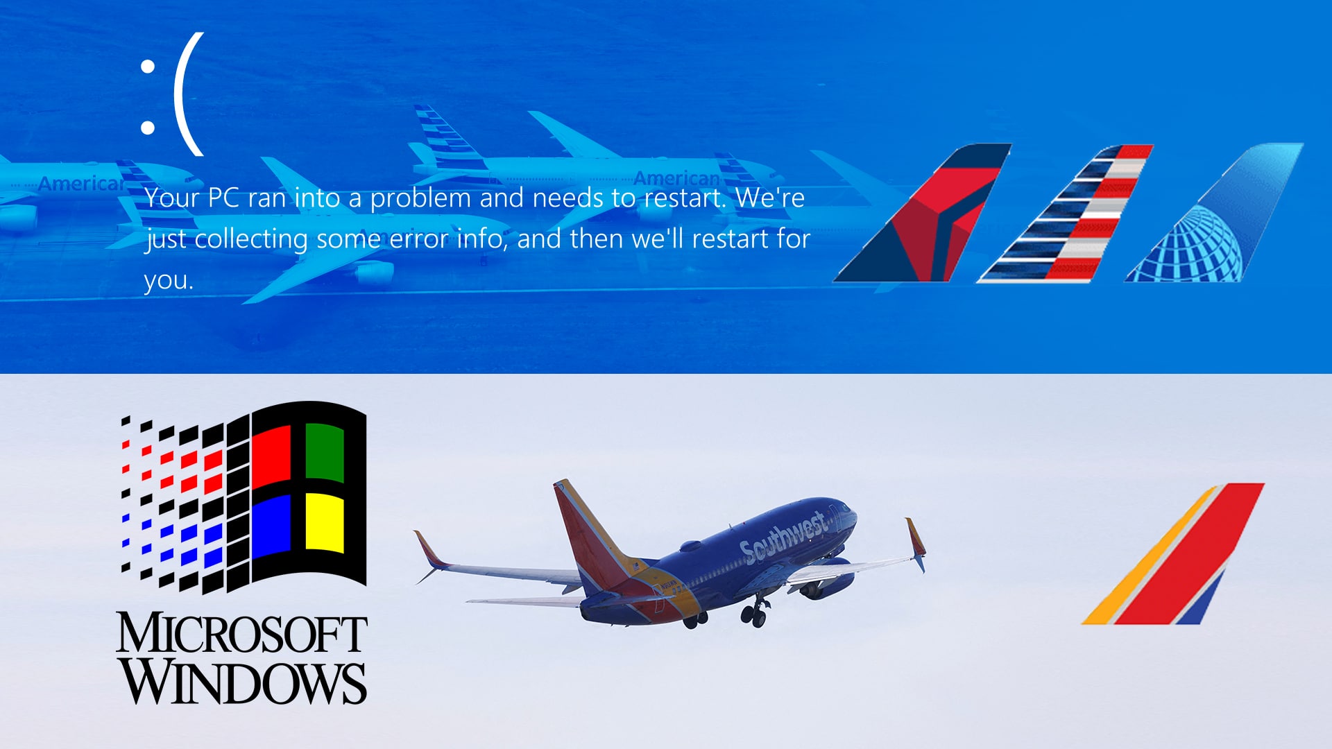 Windows 3.1によりサウスウェスト航空がブルスク問題の影響を免れてい