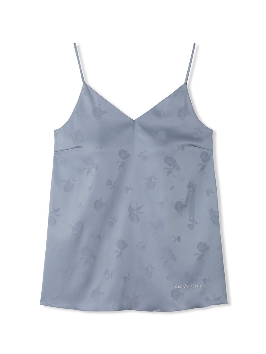 Satin Flower Jacquard Camisole Top