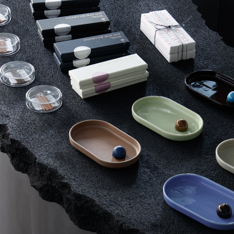 Incense Holder Ice Blue × Hickory – GENERAL FURNISHINGS & CO.