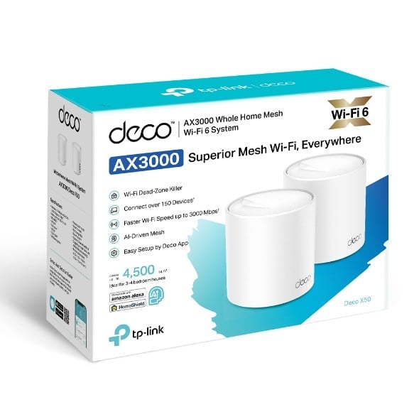 TP-LINK AX3000 Whole Home Mesh Wi-Fi 6 System (Deco X50(2-pack))