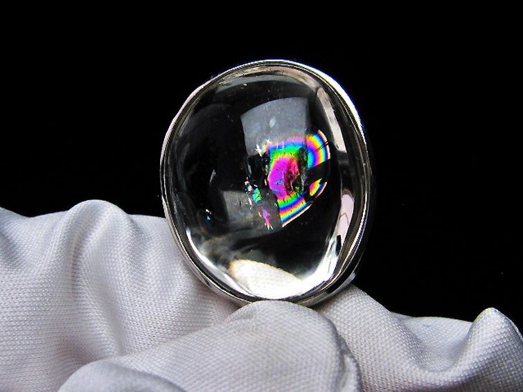 アイリスクォーツ 虹入り レインボー水晶 ペンダント[T436-2246]