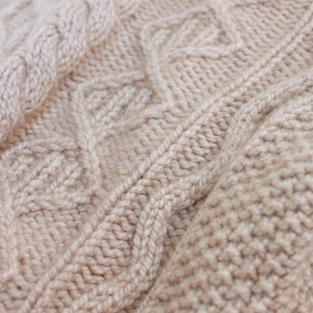 malo／マーロ】カシミヤハイネックニットセーター ローゲージ ベージュ