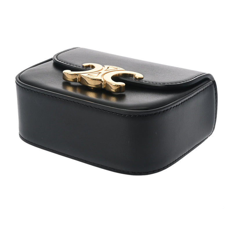 セリーヌミニクロード トリンオフ 黒 ゴールド金具 レディース