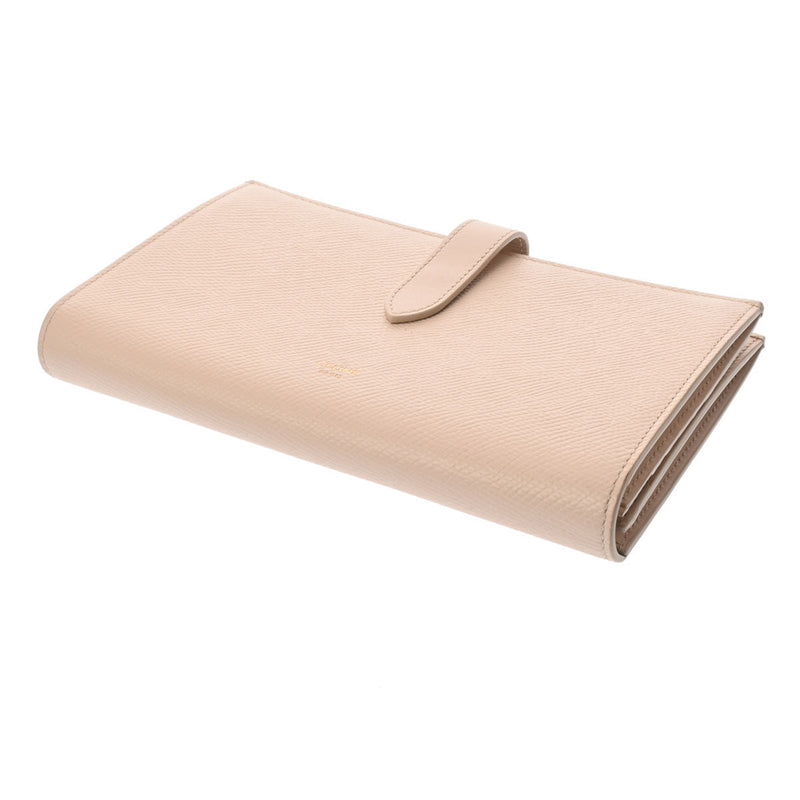 セリーヌ ラージ ストラップ ウォレット ベージュ レディース レザー