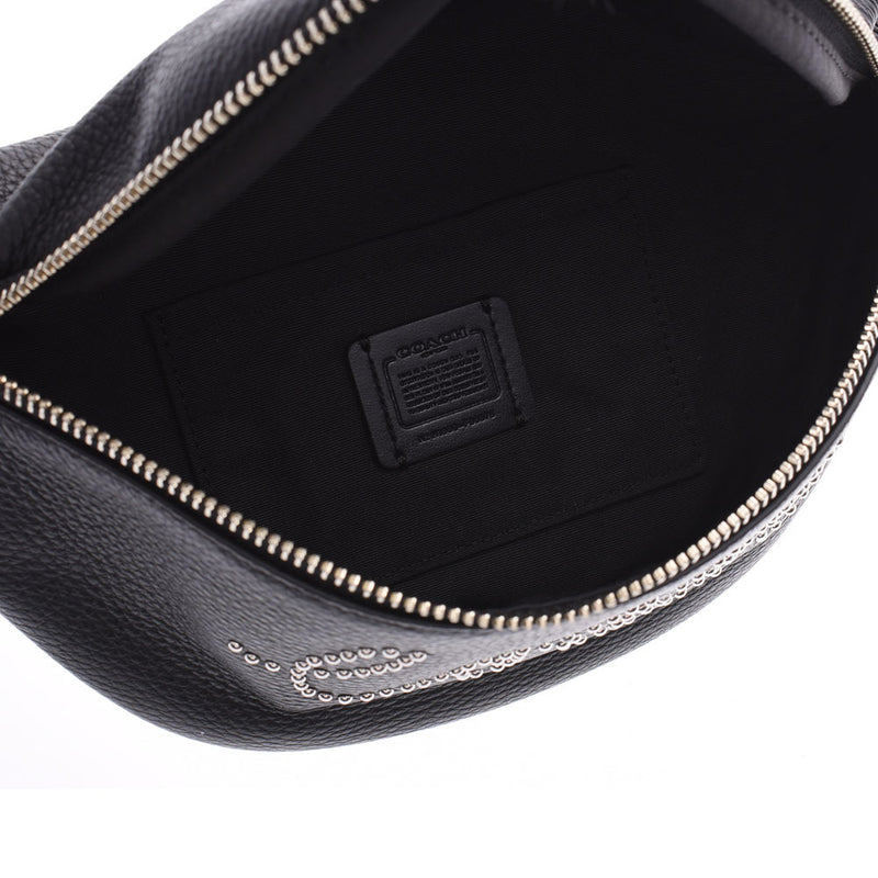 コーチボディバッグ スタッズ 黒 ユニセックス ウエストバッグ F88875