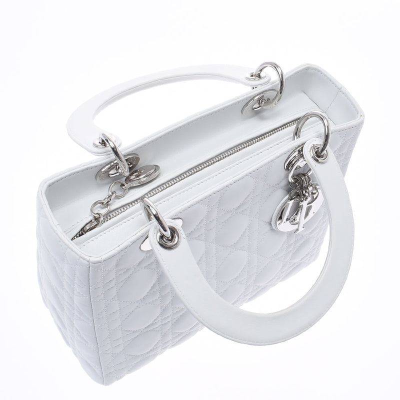 クリスチャンディオールレディディオール カナージュバッグ 2WAY 白